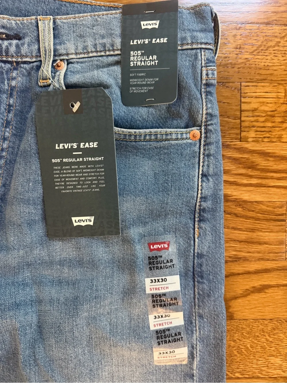 Men's 505 Regular Straight Fit Levi’s Ease Jeans 33x30